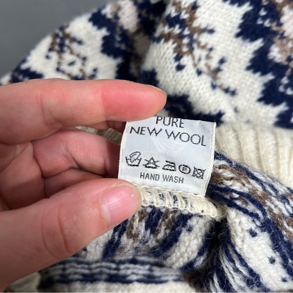Windsor Greene Wool Nordic Patterned Cardigan Wom… - image 5